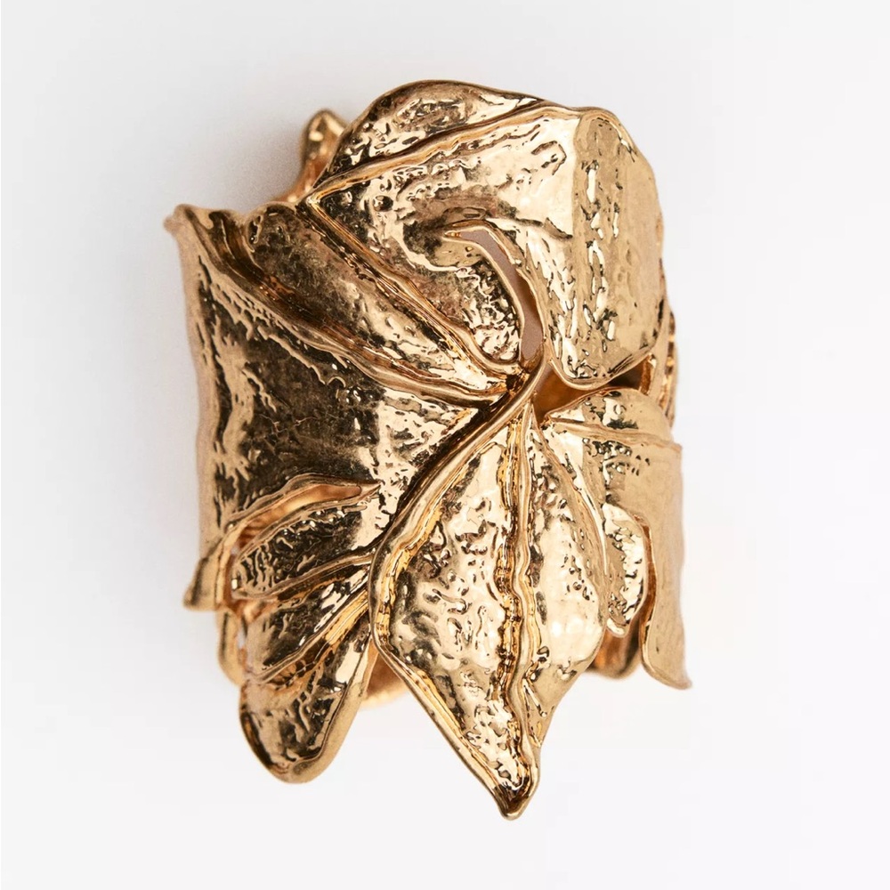 Gold Leaf Statement Arm Band Bracelet